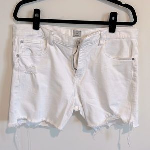 Madison Bowery midrise white denim shorts